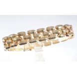 585 gold solid link bracelet, 14K Gold breites Gliederarmband,