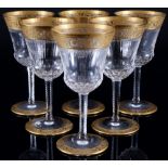 St. Louis Thistle Gold 6 Weingläser No. 3, wine glasses,