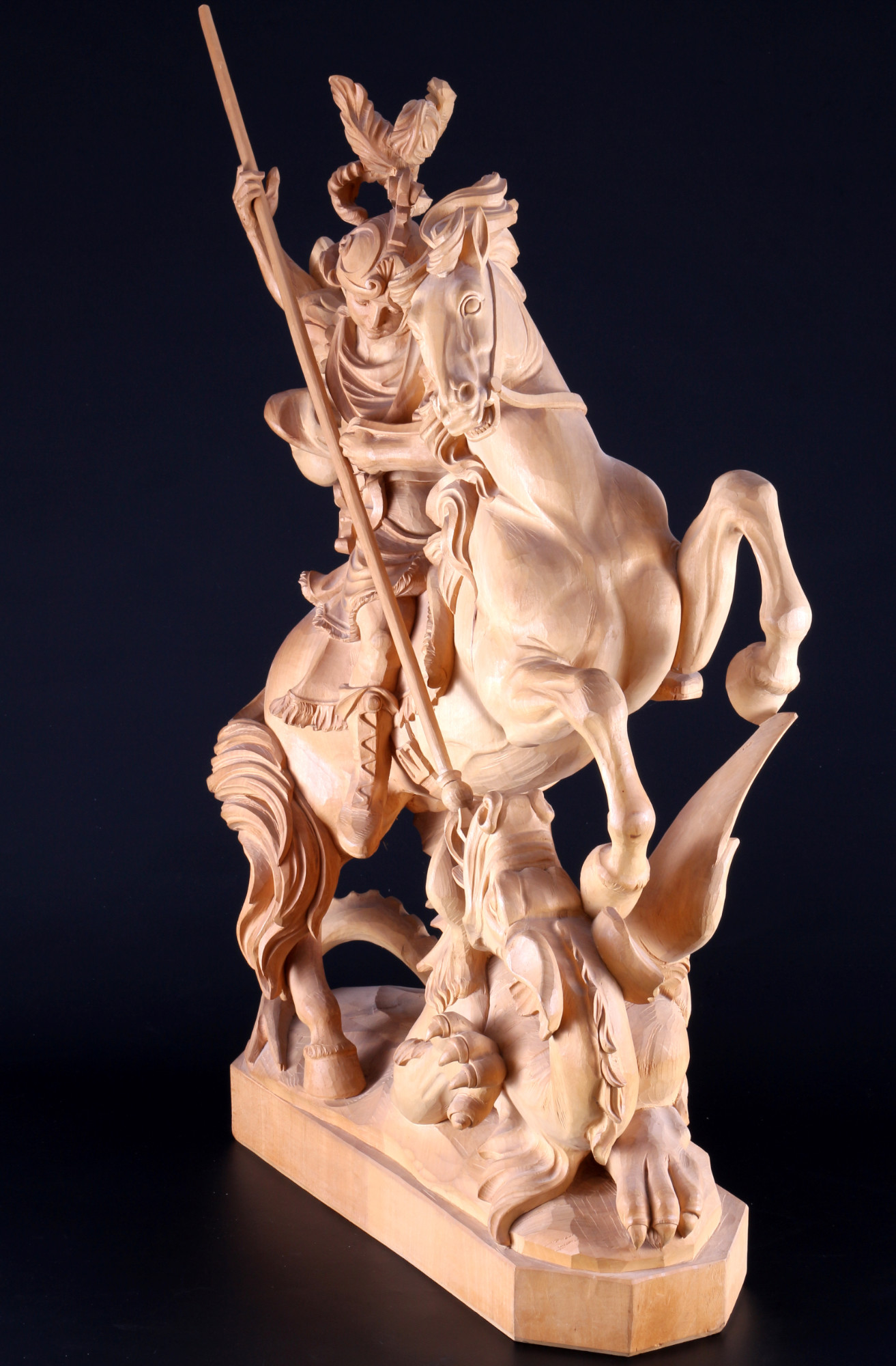 Saint George - large wooden sculpture, Heiliger Georg - große Holz Heiligenfigur, - Image 3 of 7