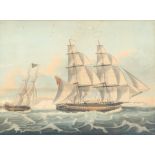 Dirk Antoon Teupken (1801-1845) Marinemalerei britische Segelschiffe vor Amsterdam 1830, marine pain