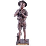 Adolphe Jean Lavergne (act.1863-1928) Bronze Fischer - Pecheur, fisher boy,