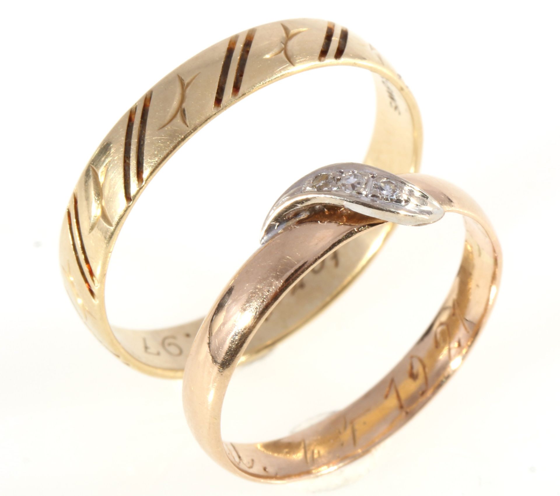 585 Gold 2 Ringe, 14K gold 2 rings,