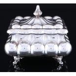 835 Silber Deckeldose Art Deco, silver lidded box,