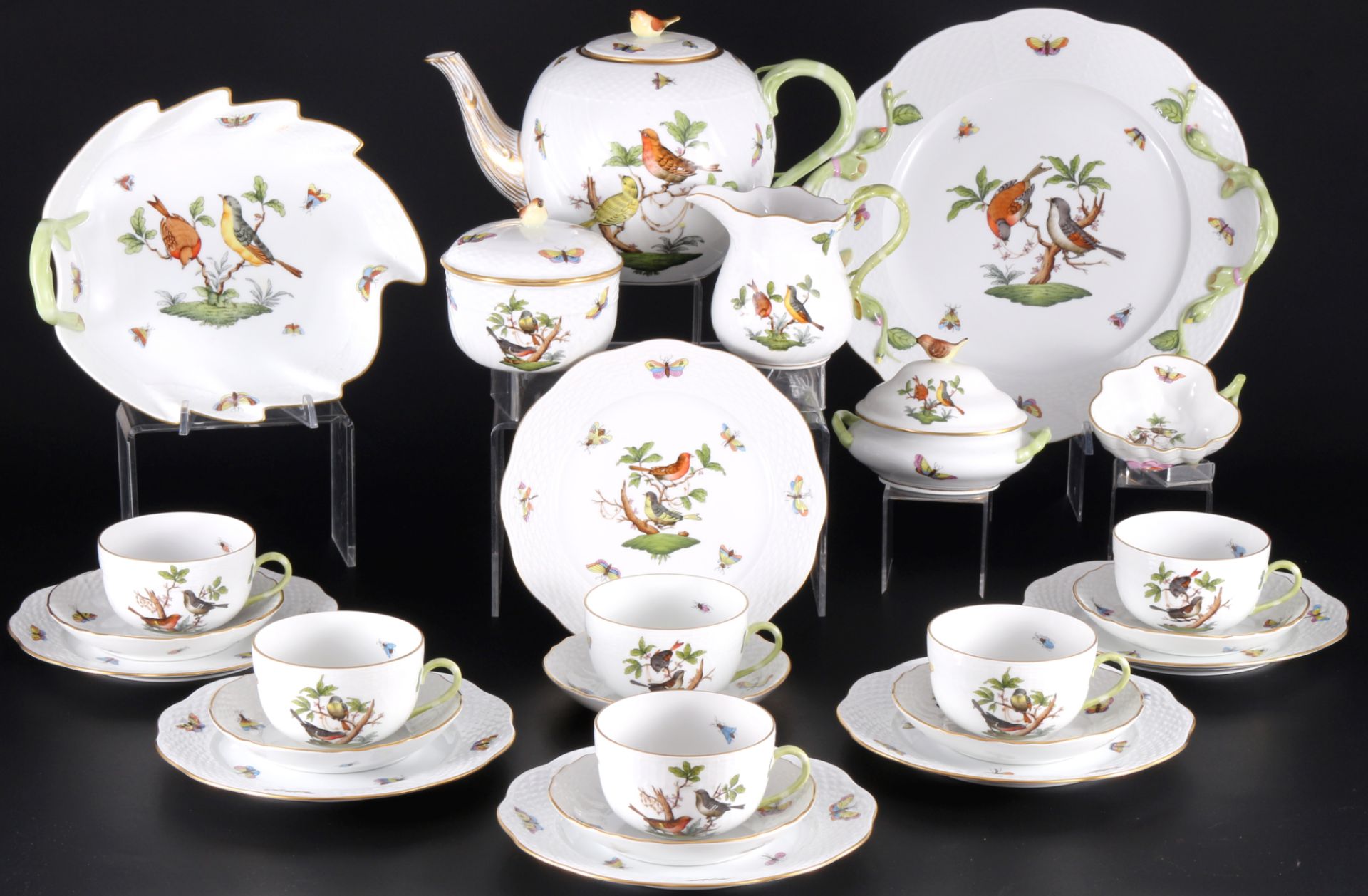 Herend Rothschild Teeservice für 6 Personen, tea service for 6 pers.,