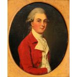 Englischer Maler des 18. Jahrhundert ovales Portrait eines gallanten englischen Herren, oval portrai