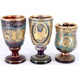 3 Prunkpokale, wohl Böhmen, 3 pompous cups probably Bohemia