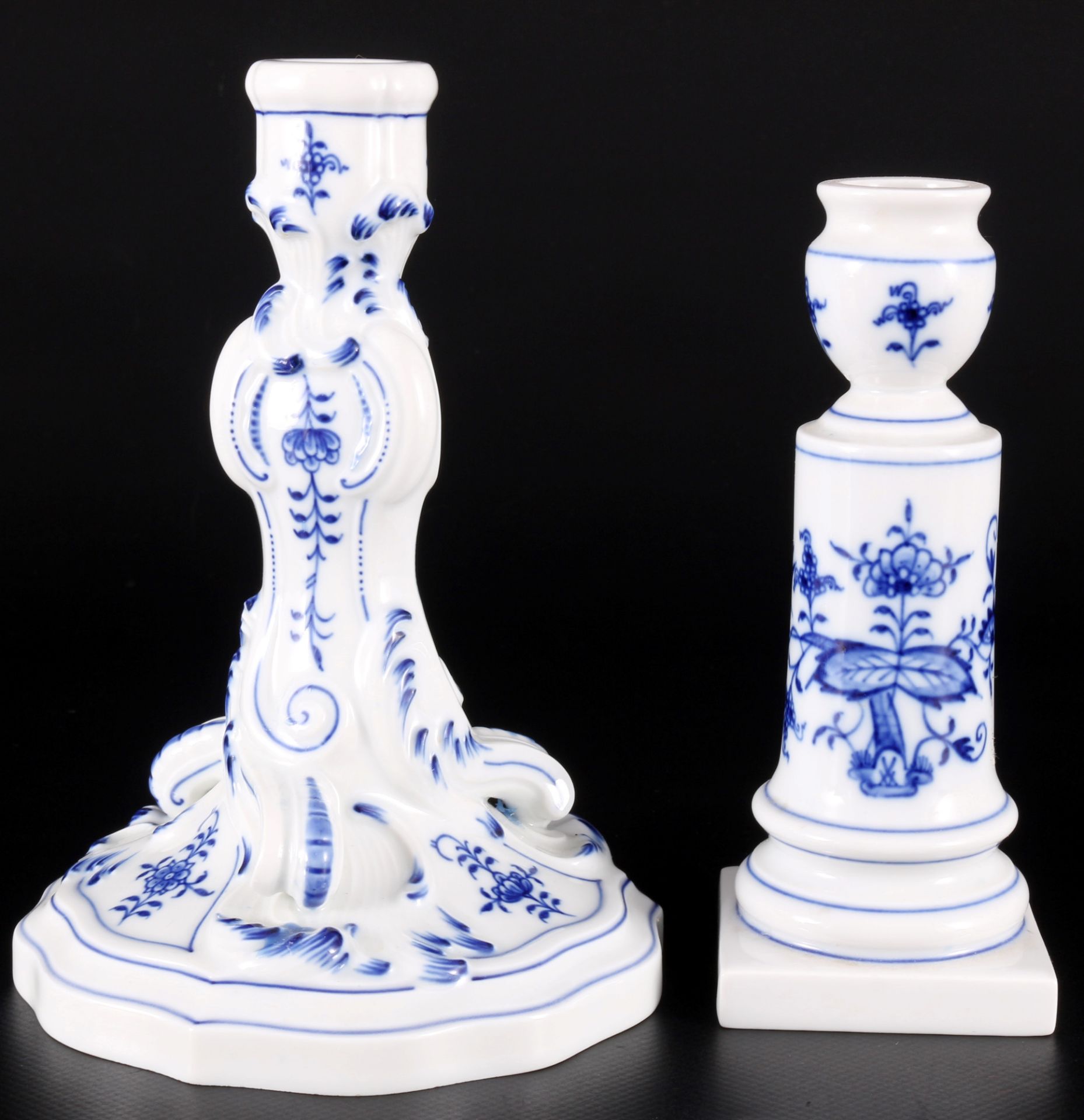 Meissen Zwiebelmuster 5 Vasen und 2 Kerzenständer 1.Wahl, vases and candlesticks 1st choice, - Bild 3 aus 5