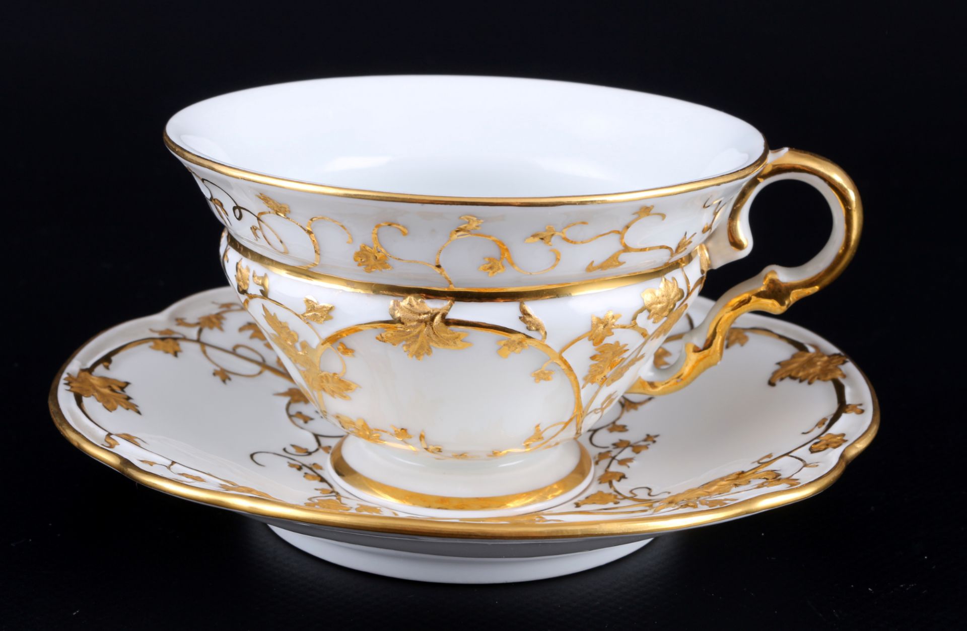 Meissen 2 Prunktassen mit reicher Goldstaffage 1.Wahl, Pfeifferzeit, splendor cups 1st choice, - Bild 4 aus 5