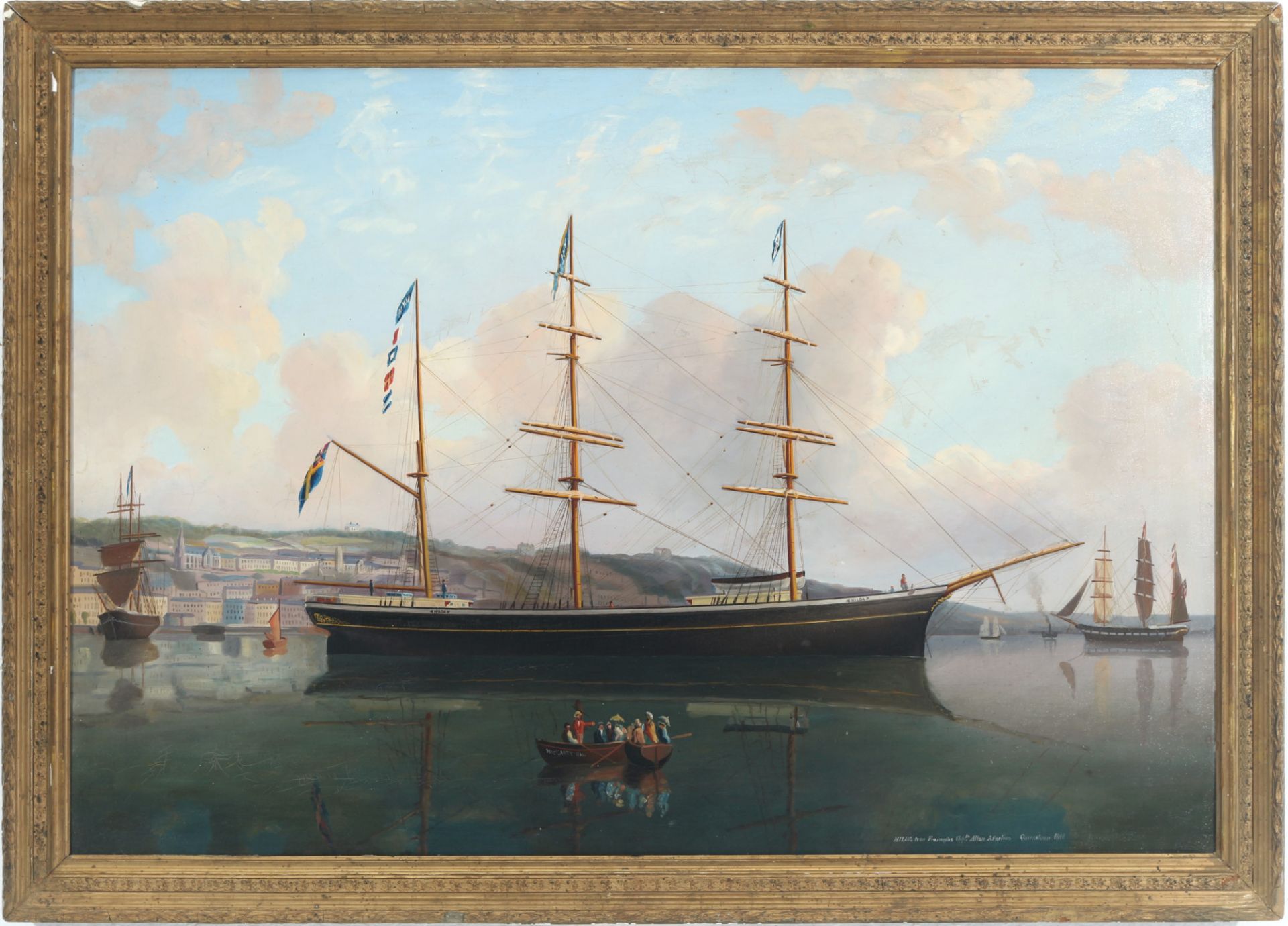 Mac Carty 19. Jahrhundert, Dreimaster Hilda in Queenstone 1888, three-mast ship Hilda in Queenstone, - Bild 2 aus 6