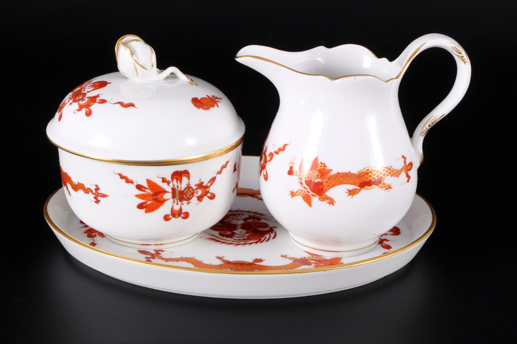 Meissen Red Court Dragon Rich coffee service for 6 persons 1st choice, Kaffeeservice für 6 Personen  - Image 4 of 6