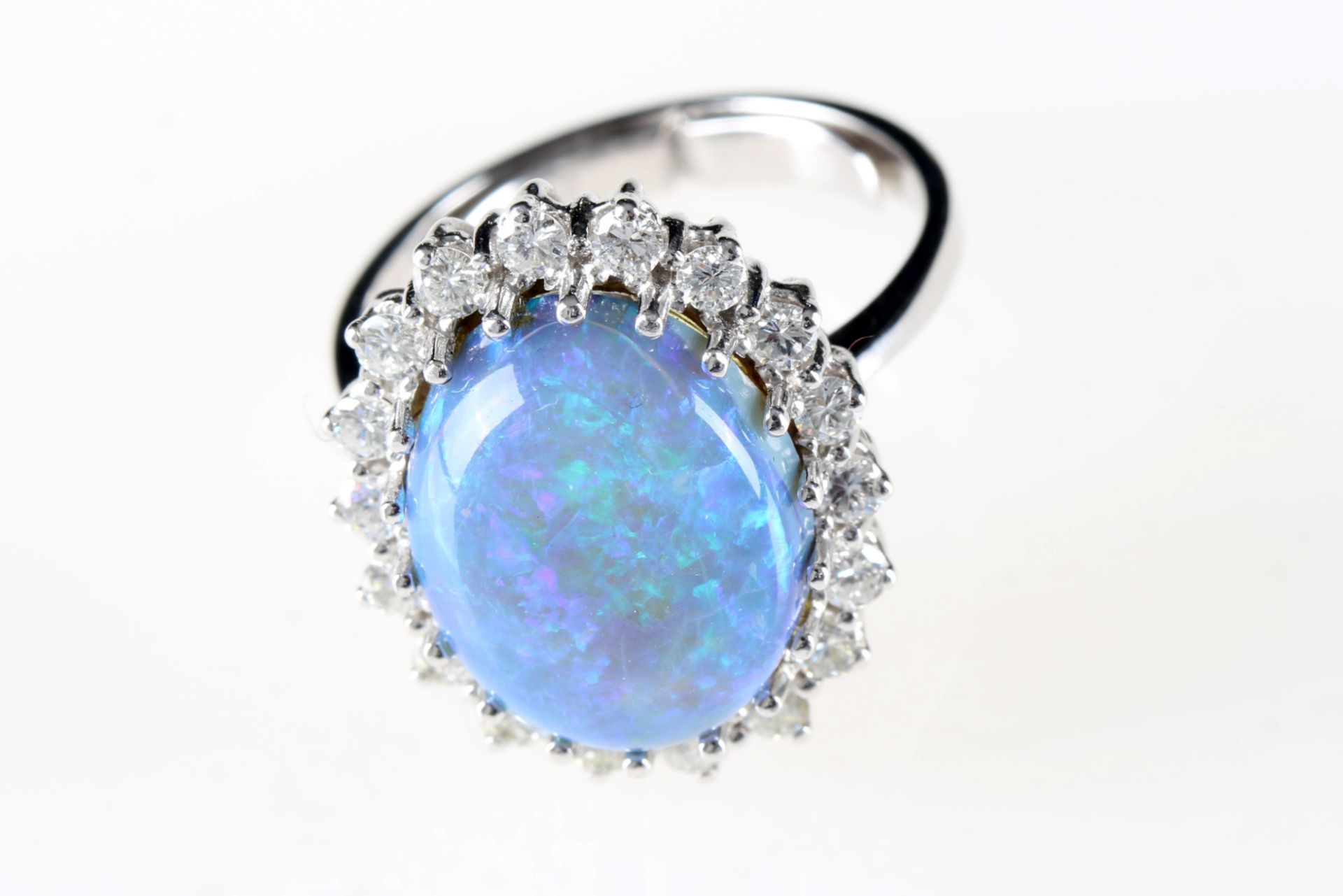 585 Gold Opalring mit IF Brillanten ca. 0.5ct, 14K opal ring with IF diamonds, - Bild 5 aus 6