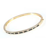 585 Gold Armreif mit Brillanten und Saphiren, 14K gold bracelet with diamonds and sapphires,