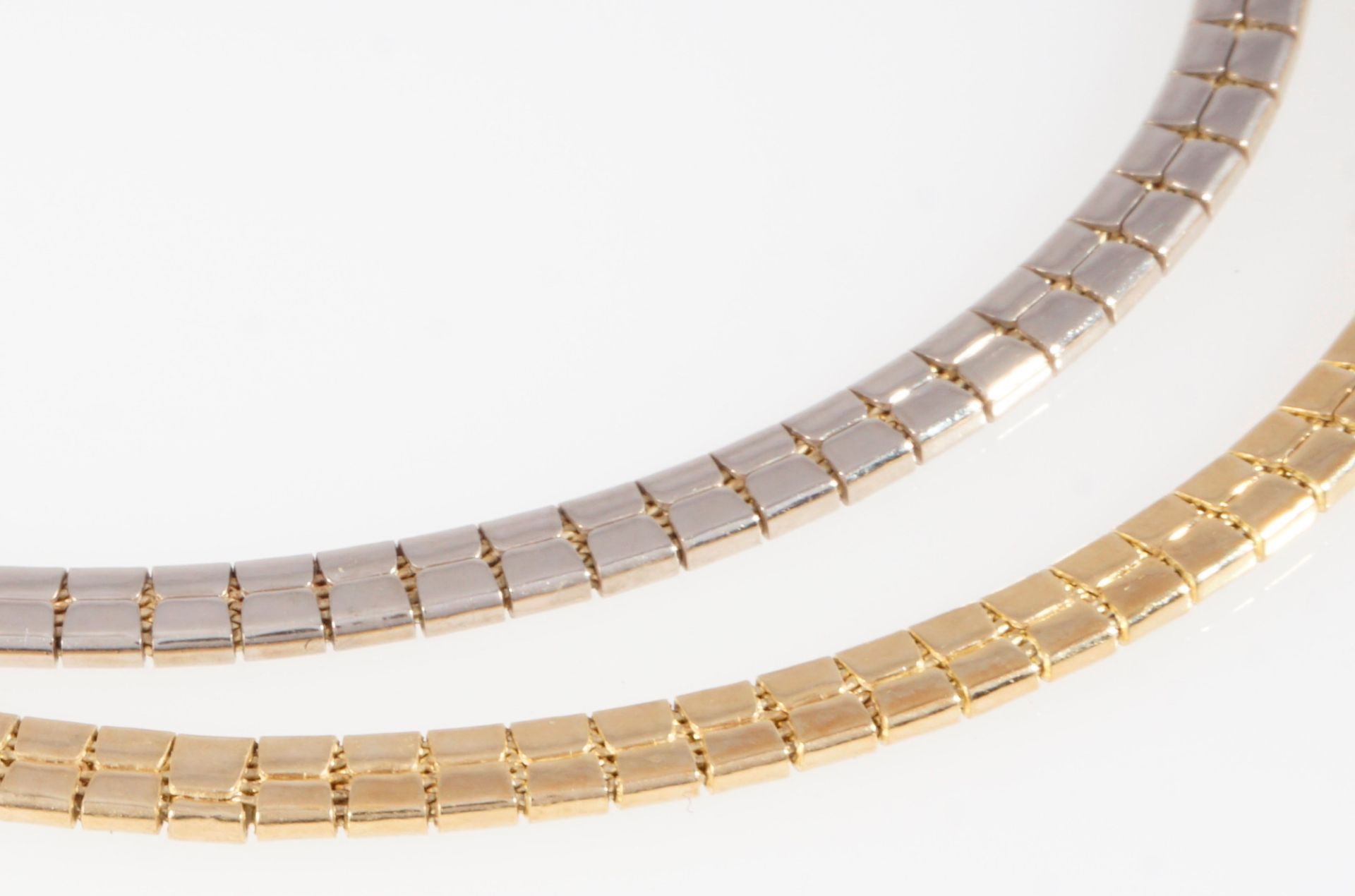 585 two-rowed gold necklace, 14K Gold Collier / zweireihige Halskette, - Image 3 of 5