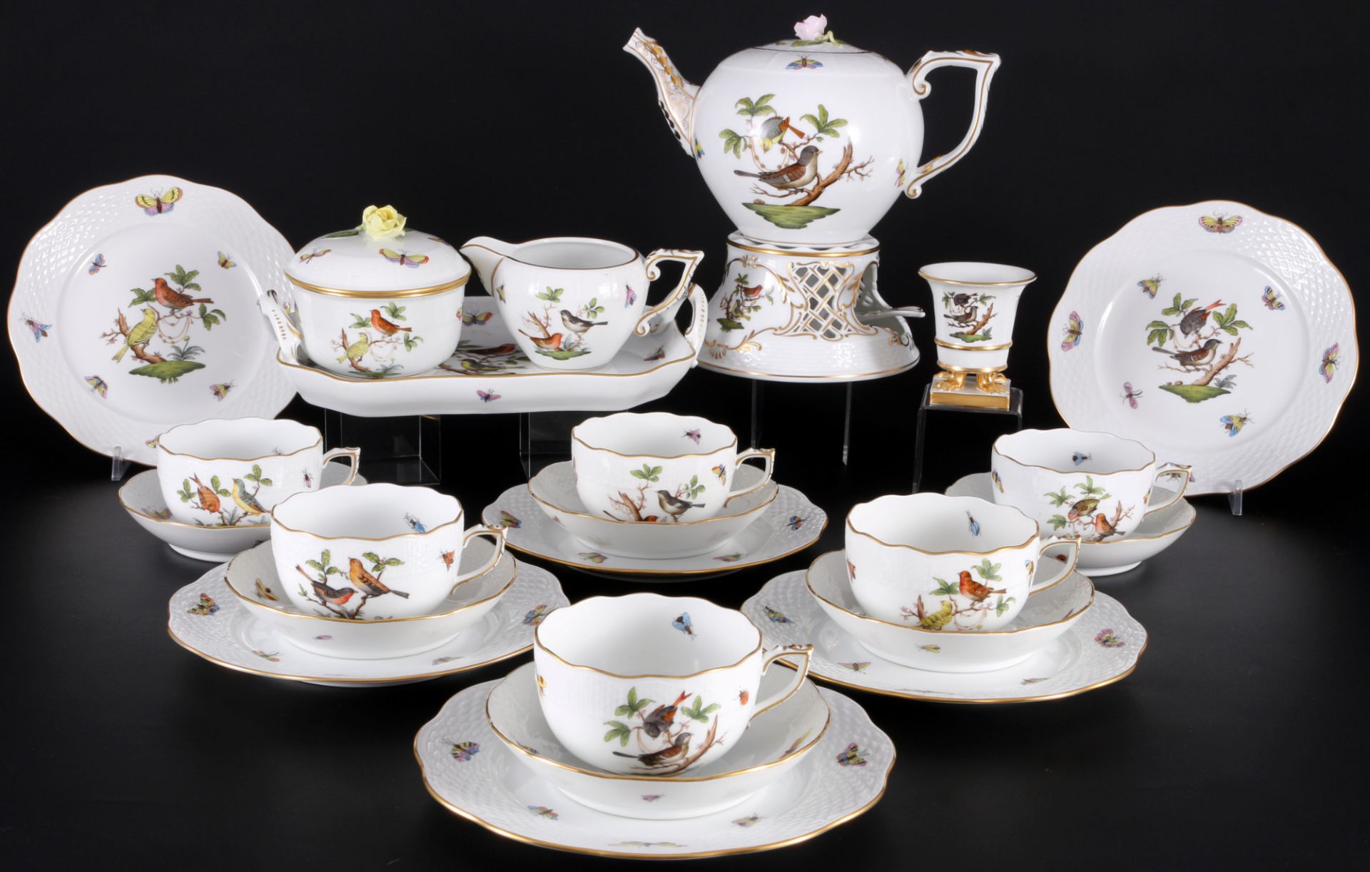 Herend Rothschild Teeservice für 6 Personen, tea service for 6 pers.,