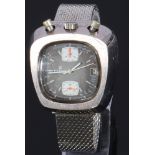 Edox Herren Chronograph Bullhead Armbanduhr, vintage wrist watch,