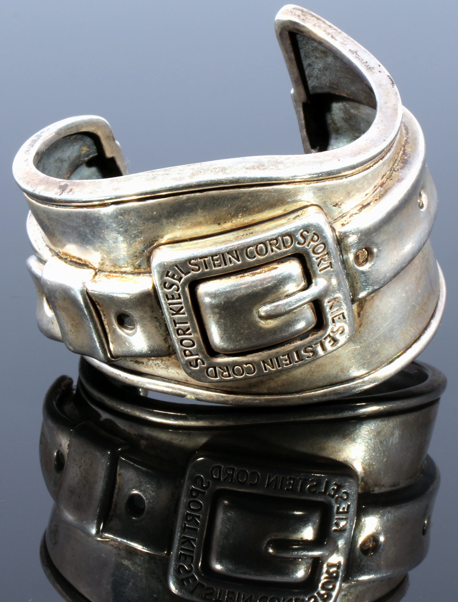 Barry Kieselstein-Cord 925 sterling silver design bangle with beltbuckle, Silber Design Armreif,