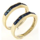 585 Gold 2 Ringe mit Saphiren, 14K gold 2 rings with sapphires,