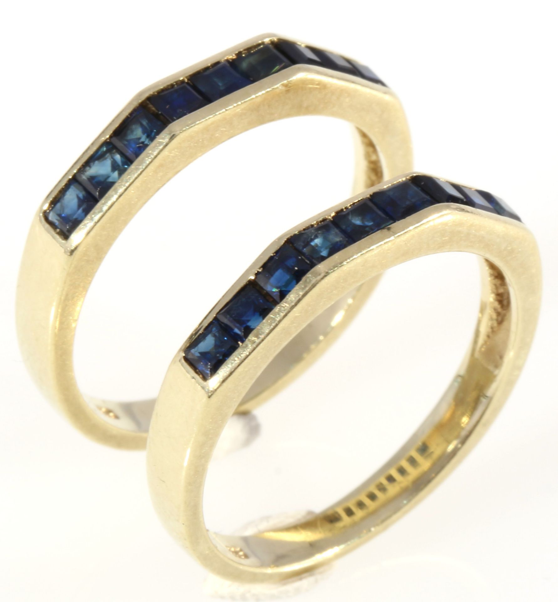 585 gold 2 rings with sapphires, 14K Gold 2 Ringe mit Saphiren,