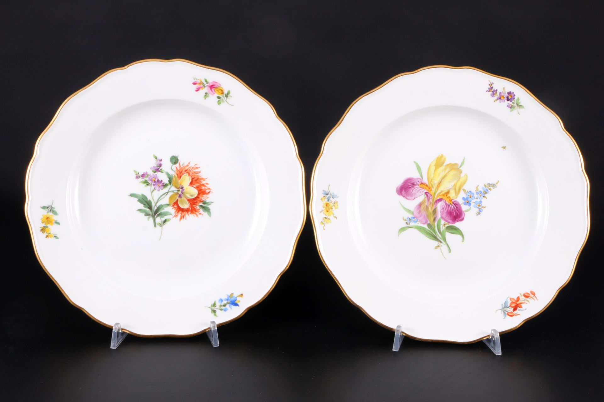 Meissen Blume 7 Speiseteller 1.Wahl, Pfeifferzeit, dinner plates 1st choice, - Bild 3 aus 6