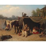 Emil Volkers (1831-1905) Rumänisches Lagerplatz, romanian camp