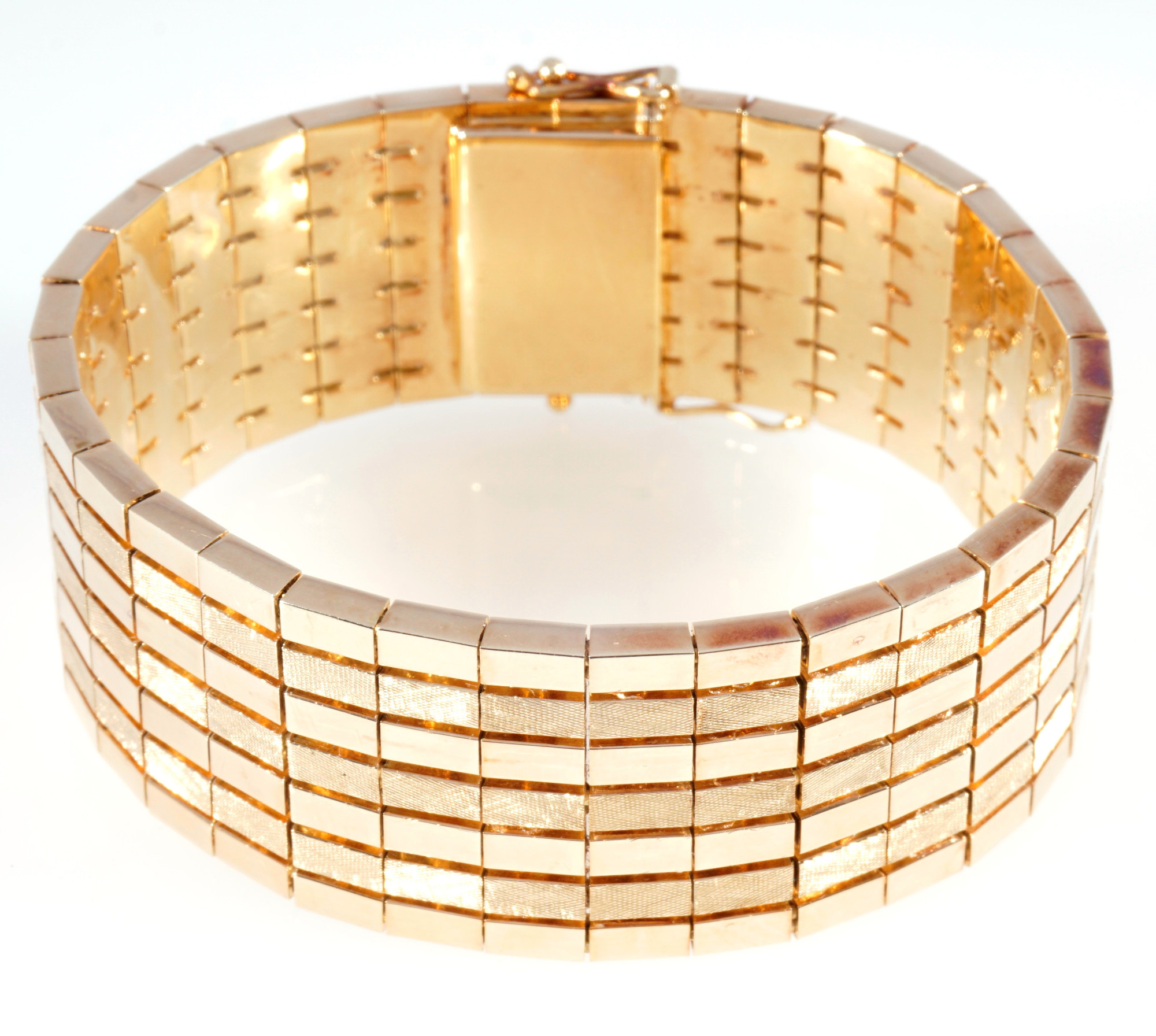 585 gold solid and wide bracelet 71.8 grams, 14K Gold massives und Breites Armband, - Image 3 of 5