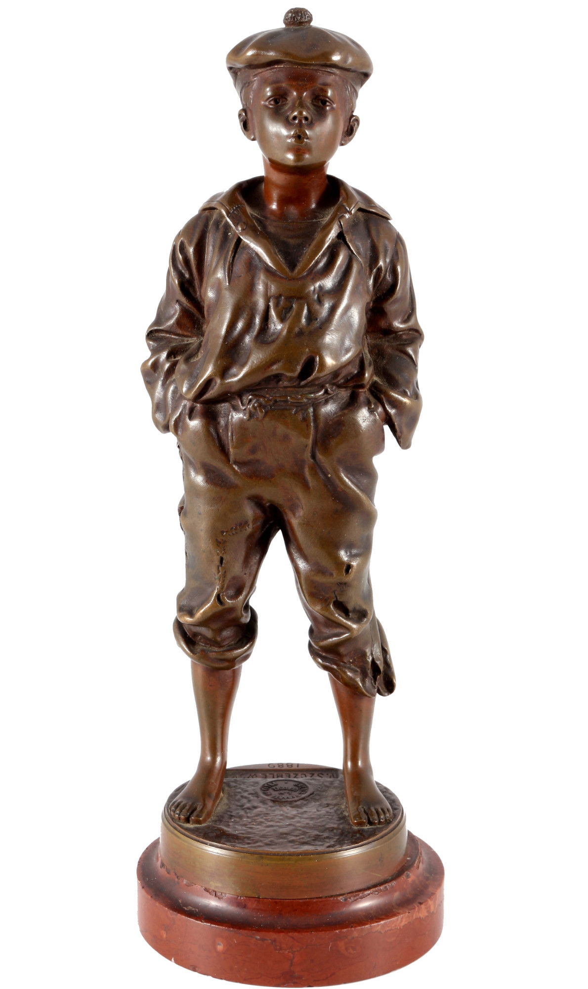 Vlaclav Szczeblewesky (1888-1965) bronze whistling boy, pfeifender Junge,