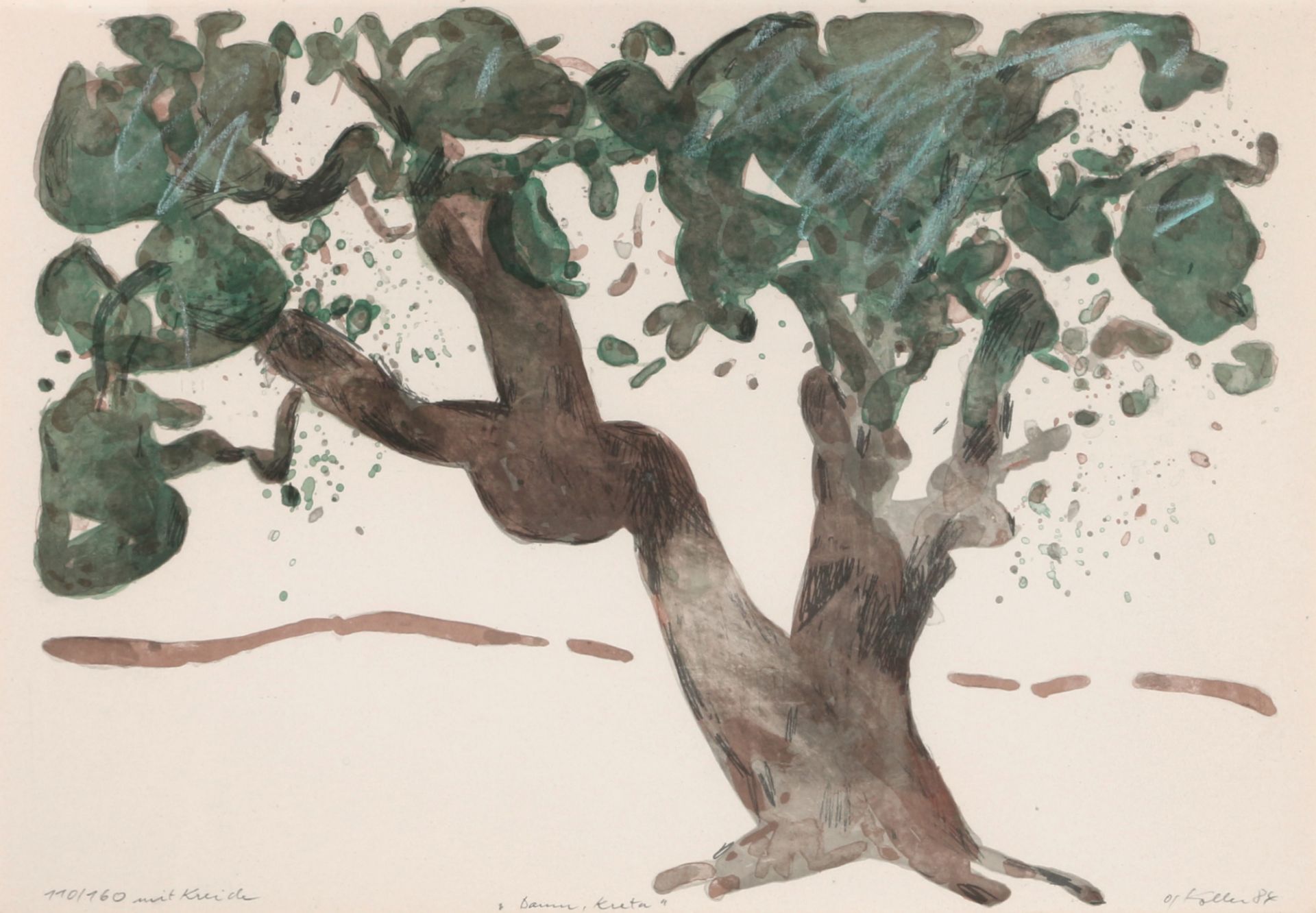 Oskar Koller (1925-2004) tree on Crete 1984, Baum auf Kreta 1984,