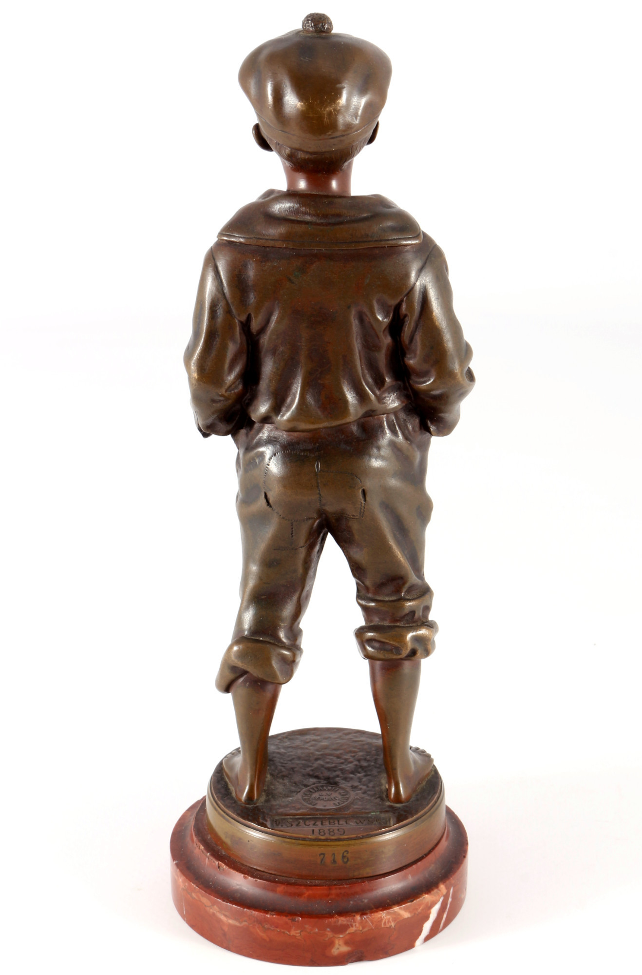 Vlaclav Szczeblewesky (1888-1965) bronze whistling boy, pfeifender Junge, - Image 4 of 5