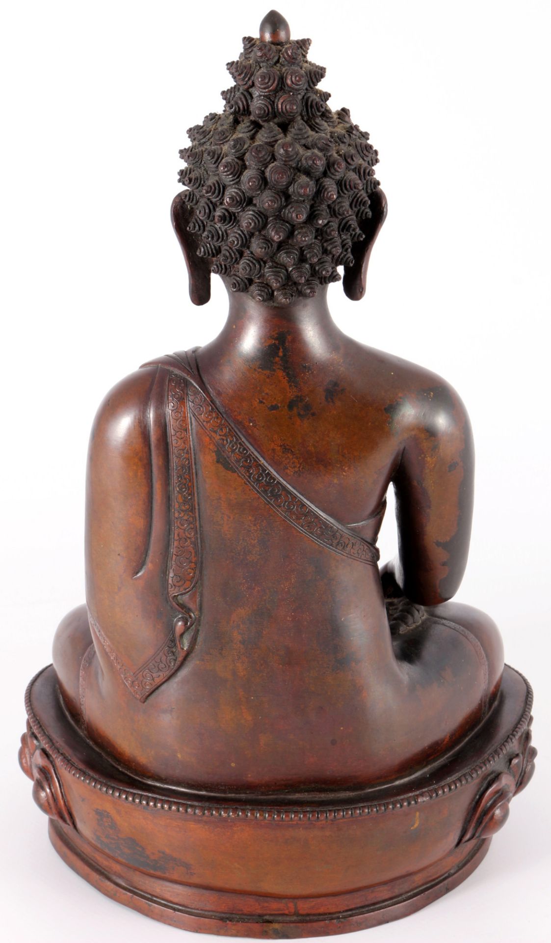 Thailand bronze buddha Bhumisparsha Mudra, Buddha Skulptur, - Image 3 of 5