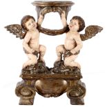 Barock Podest mit Puttenpaar 18. Jahrhundert, baroque cherub pedestal 18th century,