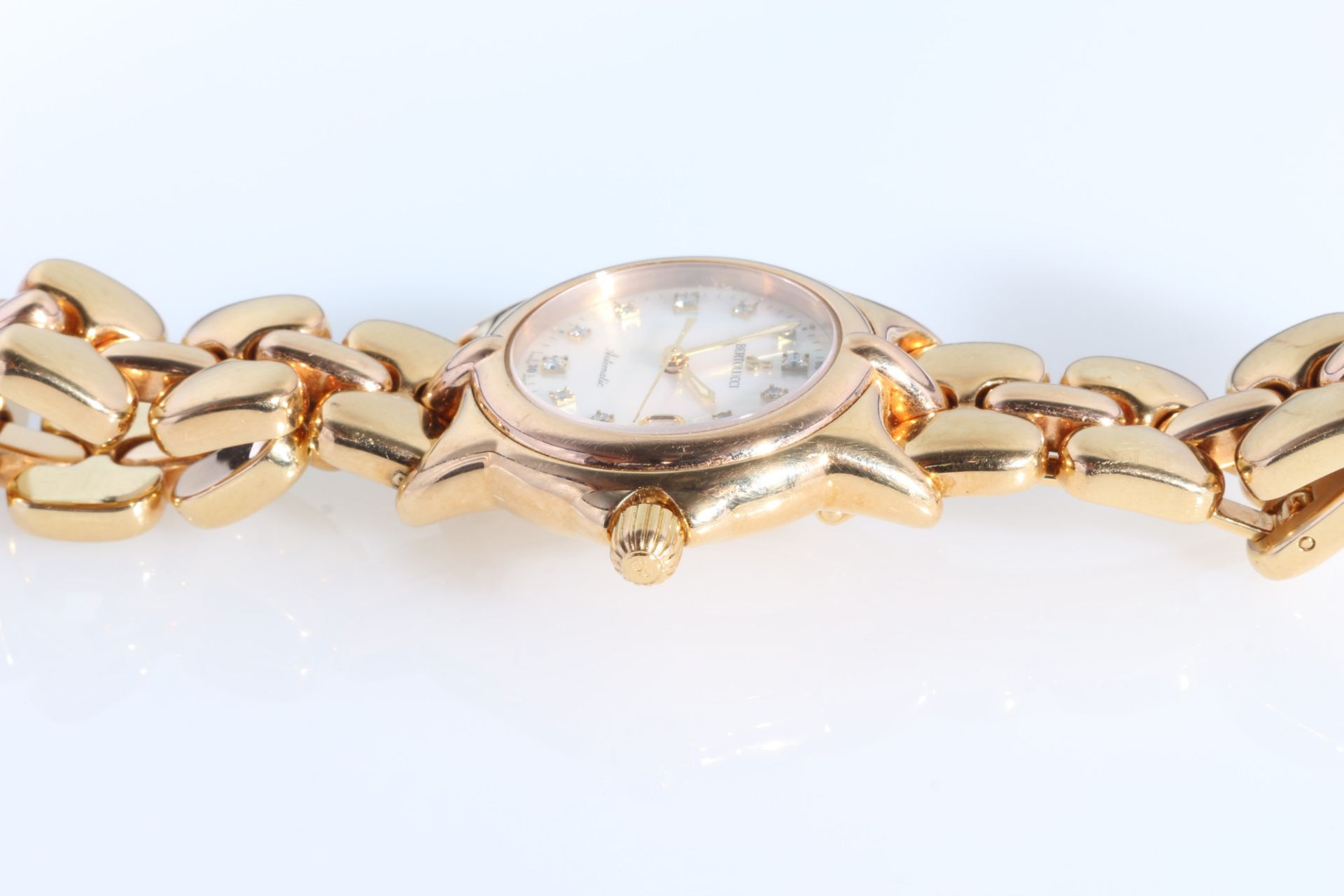 Bertolucci Pulchra 750 Gold Damen Armbanduhr mit Diamanten, 18K women's wrist watch with diamonds, - Bild 5 aus 9