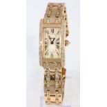 Cartier Tank Americaine 750 Gold Damen Armbanduhr mit Diamanten, 18K women's wrist watch with diamon