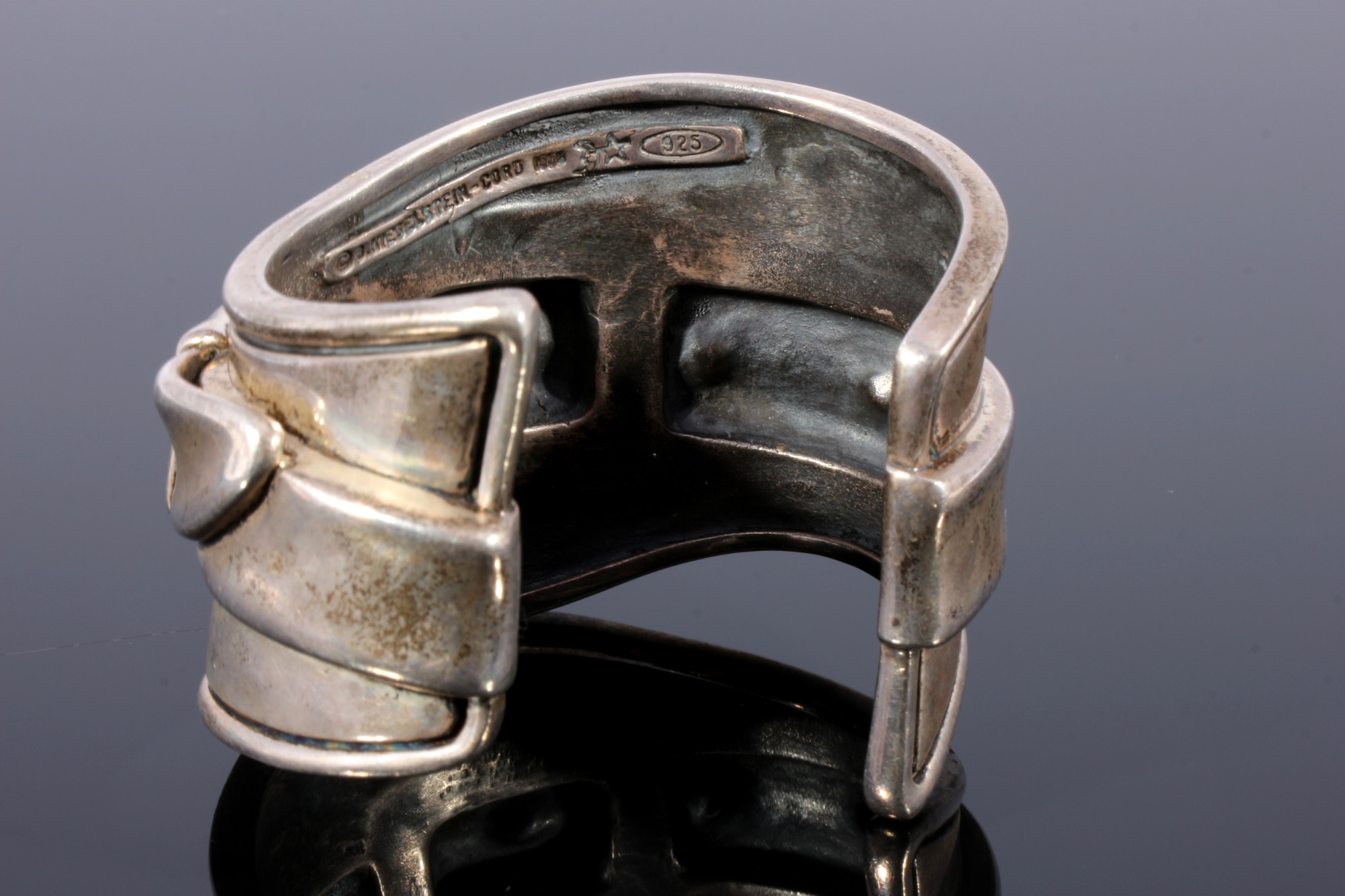 Barry Kieselstein-Cord 925 sterling silver design bangle with beltbuckle, Silber Design Armreif, - Image 3 of 4