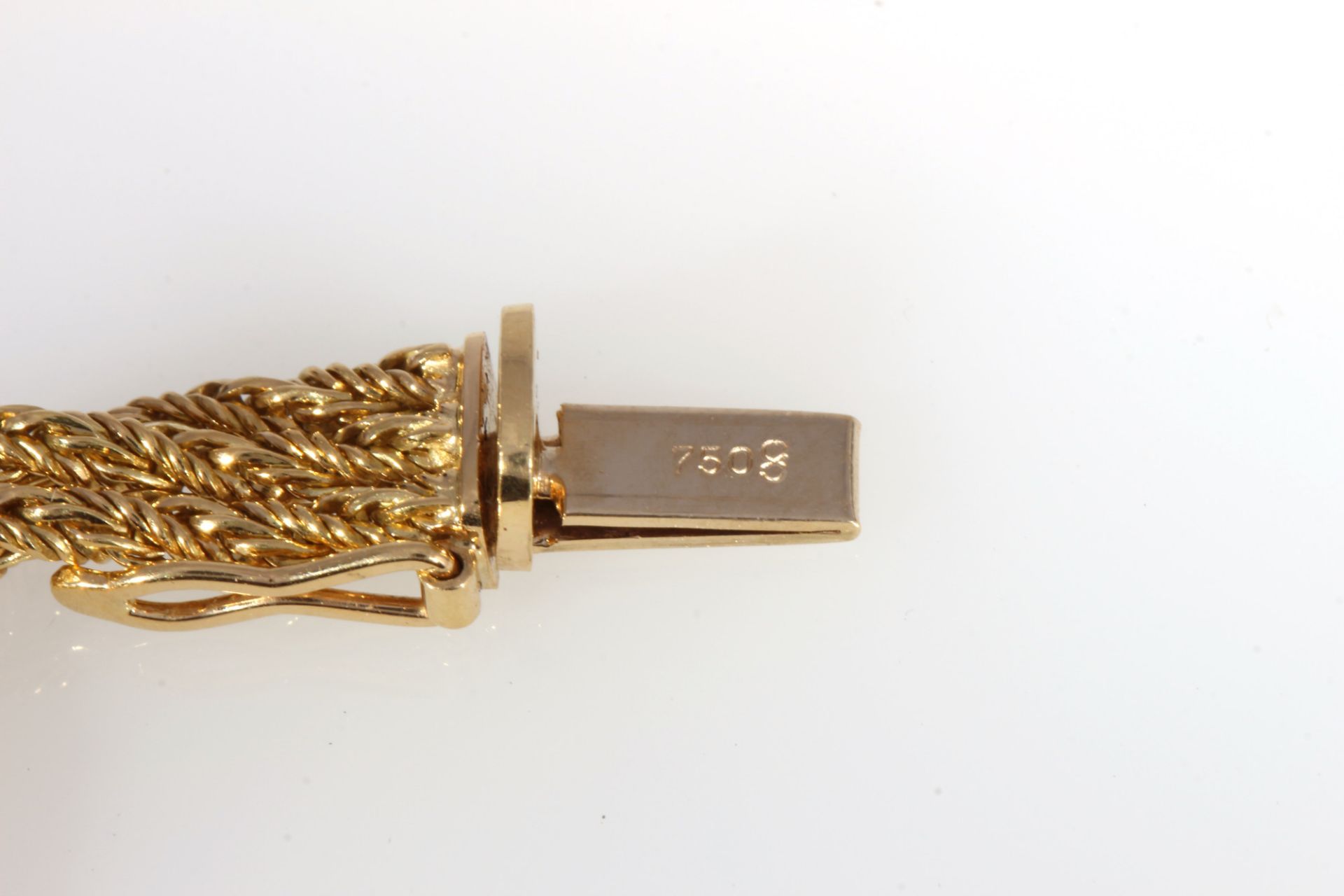 750 Gold / 950 Platin Brillanten Collier und Armband, Kordel, 18K gold / 950 platinum diamond neck - Bild 5 aus 5