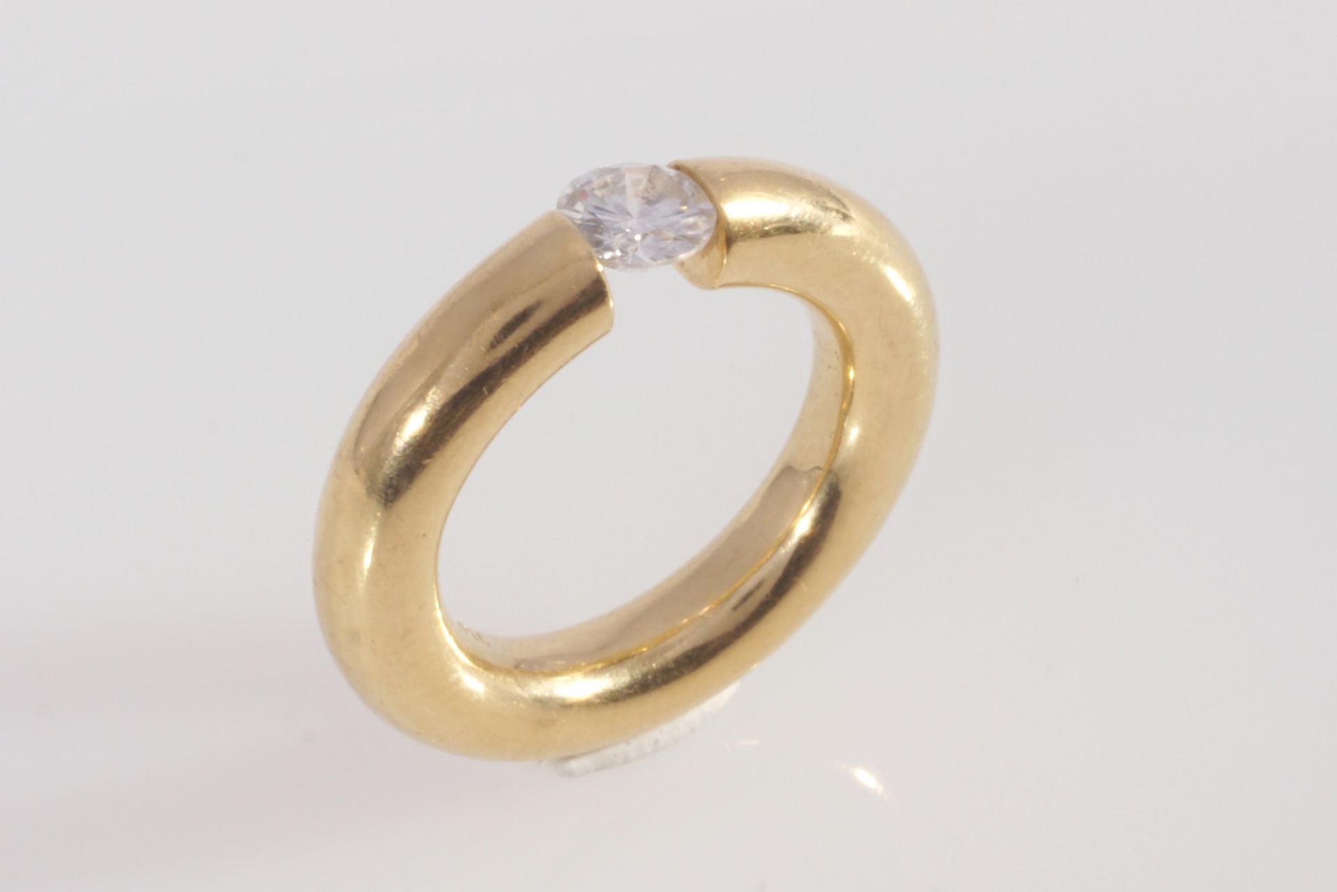 750 gold clamping ring with diamond 0,75 carat, 18K Gold Spannring mit Brillant, Niessing art, - Image 3 of 4