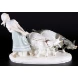 Meissen Figur Mädchen mit Ziegen Otto Pilz, girl with goats,