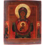 Russland Ikone Muttergottes vom Zeichen - Platytera 19. Jahrhundert, russian icon Our Lady of the Si