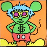 Keith Haring (1958-1990) Andy Mouse, large screen print,