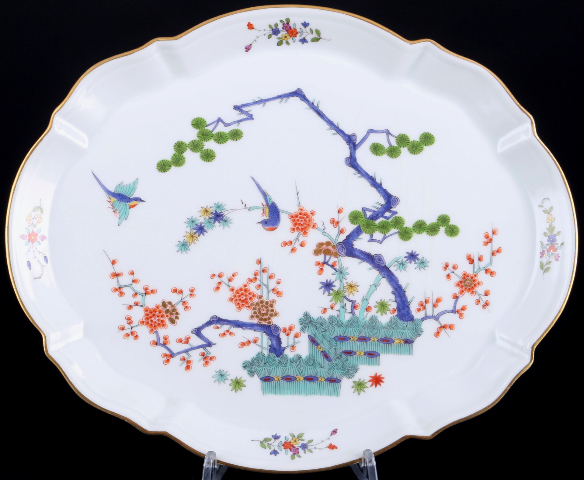 Meissen Drei Freunde Prunkplatte 1.Wahl, splendor platter 1st choice,