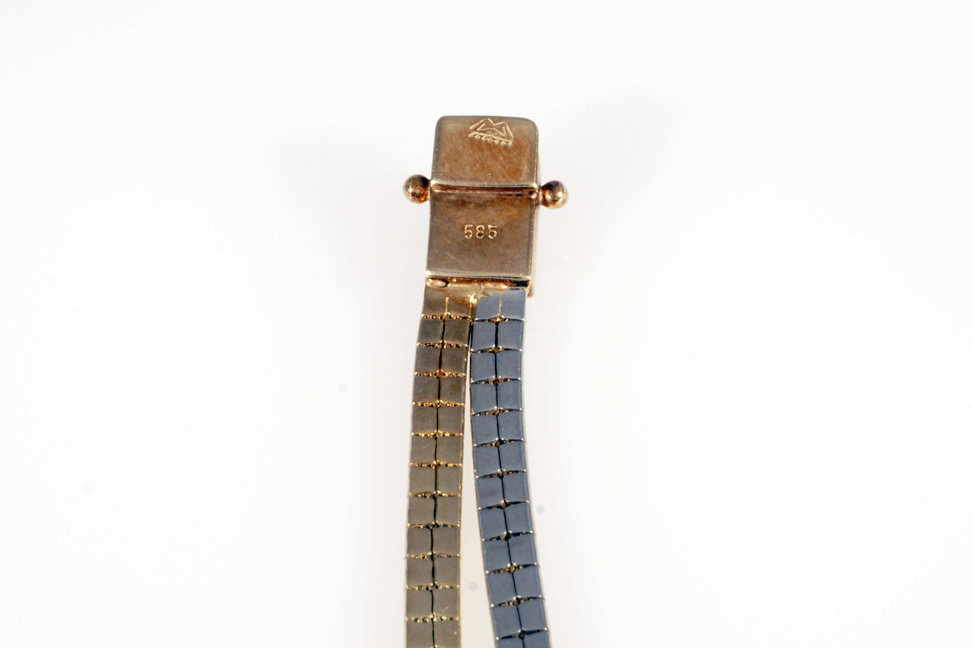 585 two-rowed gold bracelet, 14K Gold zweireihiges Armband, - Image 5 of 5