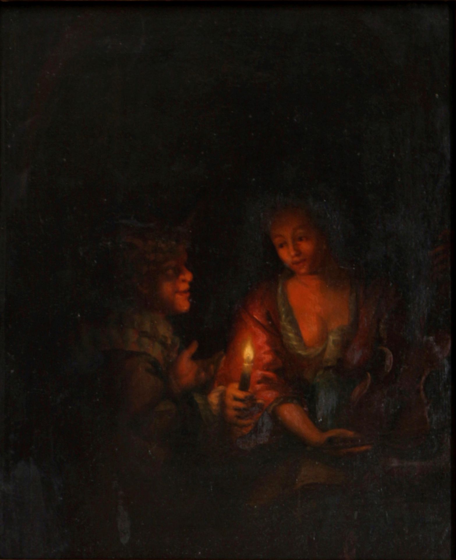 Unbekannter Maler 18./19. Jahrhundert Geigerin mit Bewunderer im Kerzenlicht, unknown artist 18/19