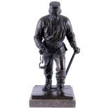 Friedrich Reusch (1843-1906) Bronze Siegerländer Bergmann, siegerlandish miner,