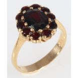 750 Gold Granat Ring, 18K gold garnet ring,