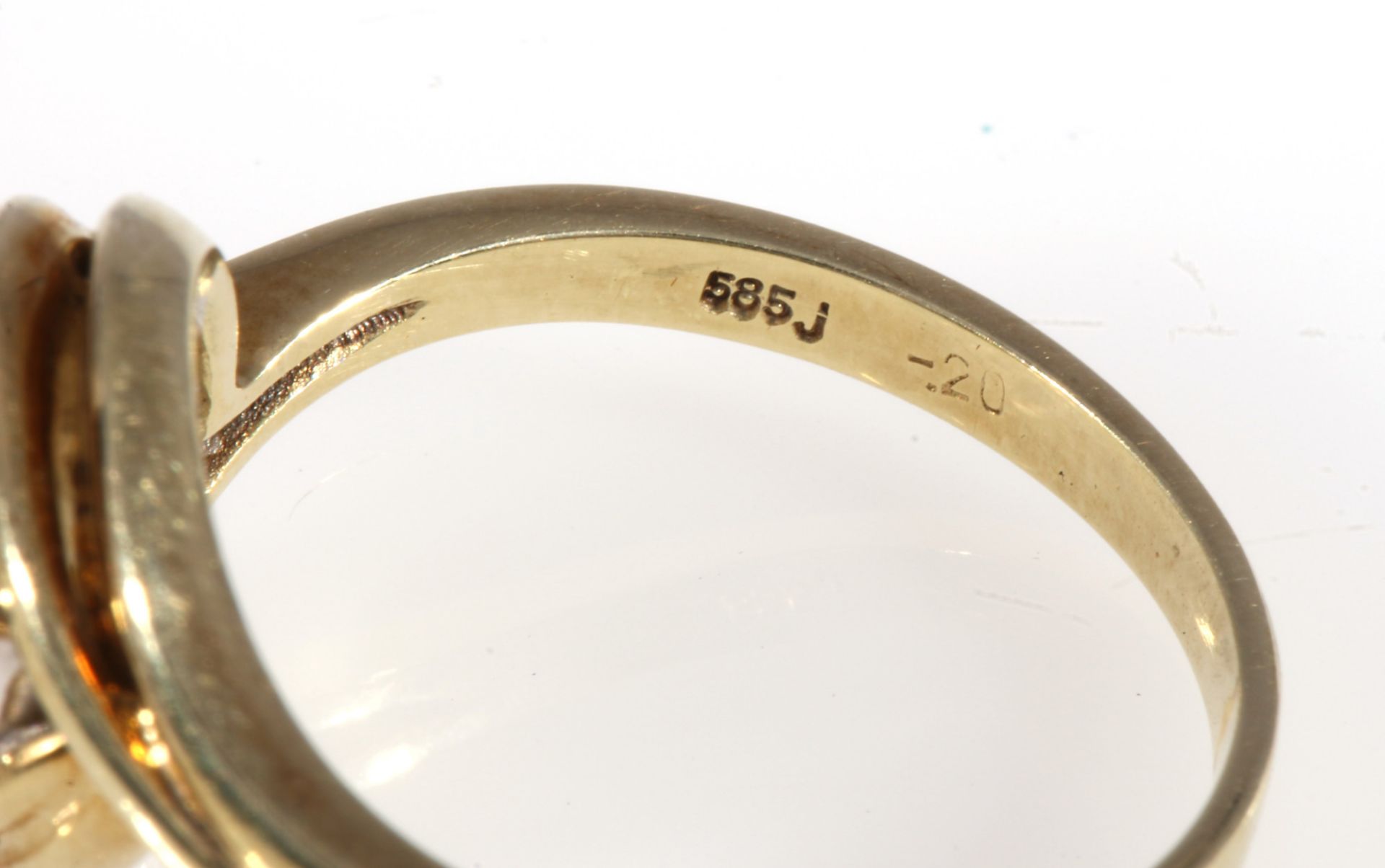 585 gold ring sapphires and diamonds, 14K Gold Ring mit Saphiren und Brillanten, - Image 4 of 4