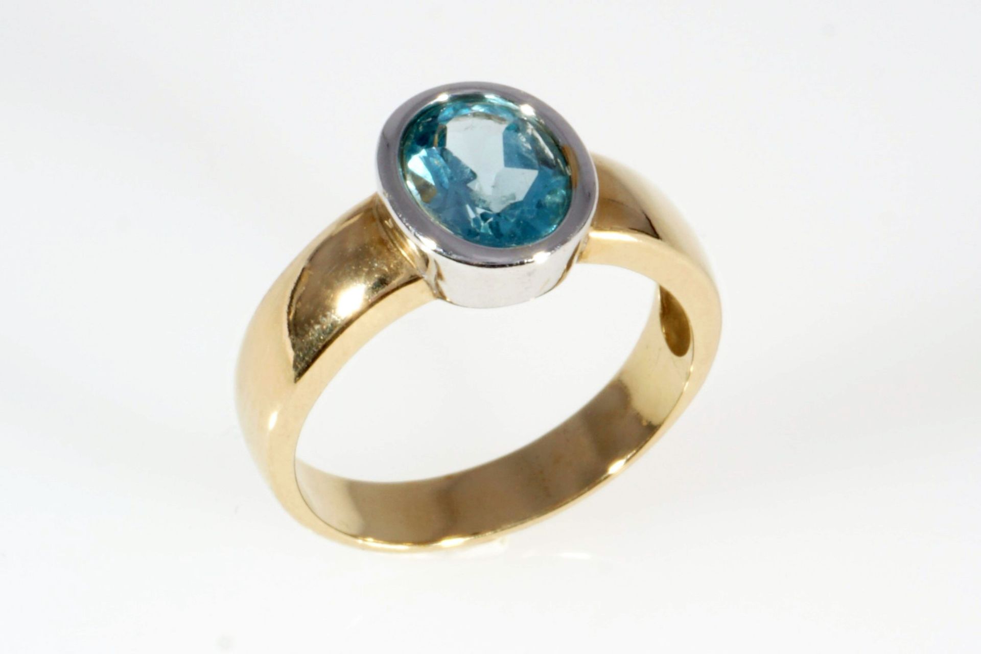 585 Gold Aquamarin Ring , 14K gold aquamarine ring,