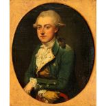 Englischer Maler des 18. Jahrhundert ovales Portrait eines englischen Adligen, oval portrait of a ar