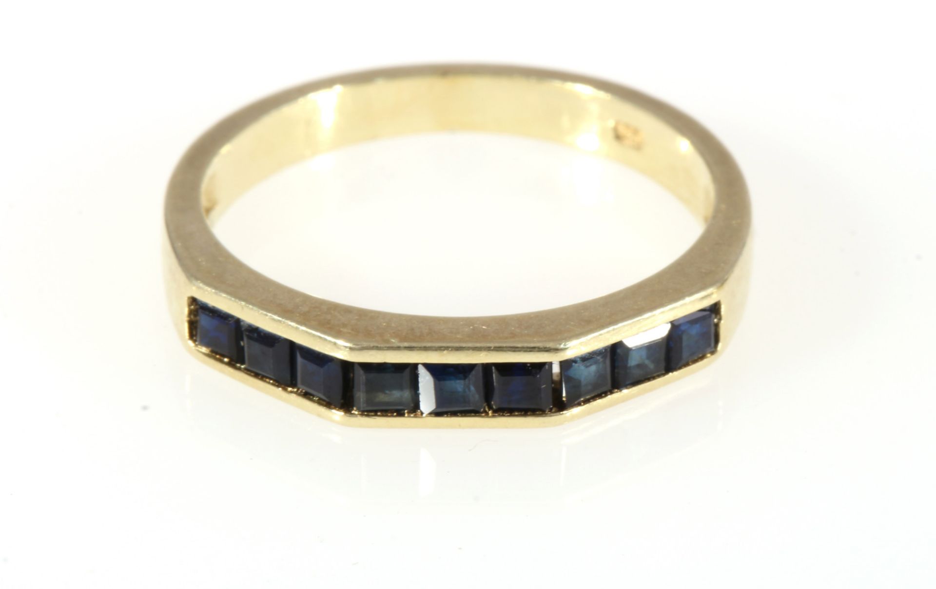 585 gold 2 rings with sapphires, 14K Gold 2 Ringe mit Saphiren, - Image 3 of 5
