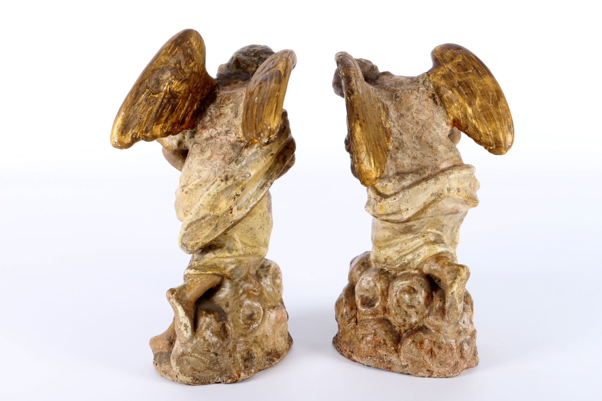 Baroque pair of praying angels 18th cenutry, Barock Paar betende Engel 18. Jahrhundert, - Image 5 of 5