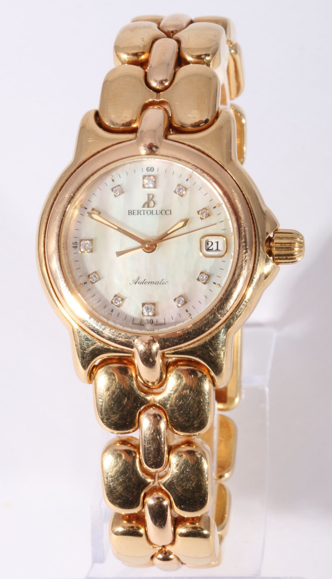 Bertolucci Pulchra 750 Gold Damen Armbanduhr mit Diamanten, 18K women's wrist watch with diamonds,
