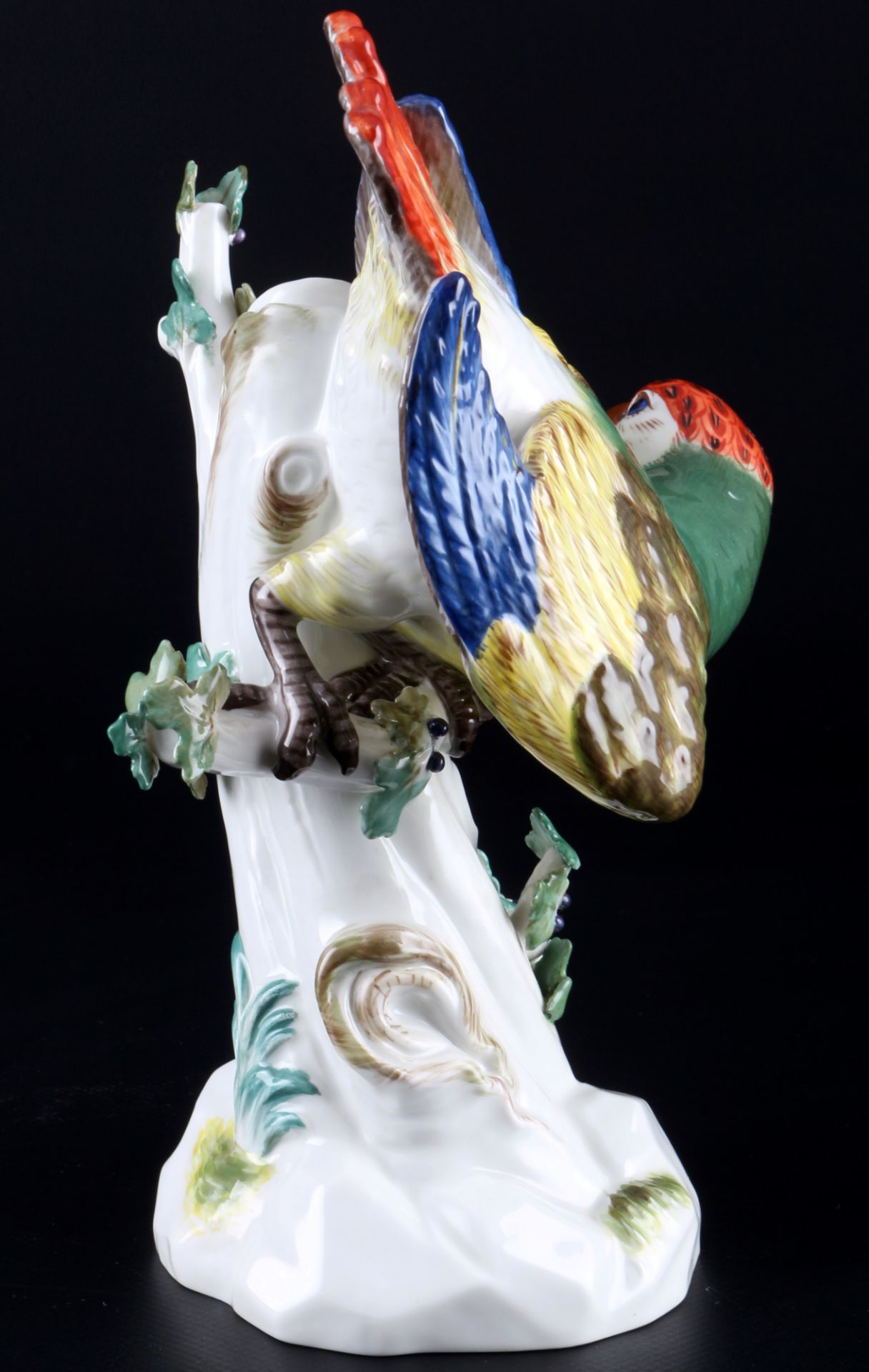 Meissen Papagei auf Stamm 1.Wahl, J.J. Kaendler, parrot on tree trunk 1st choice, - Bild 3 aus 5